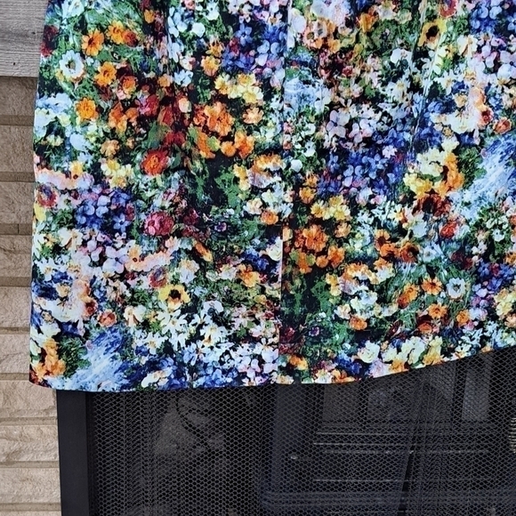 Andrea Jovine Women's Size 8 A Line Floral Mini Skirt Lined Cotton Spandex NEW - Picture 7 of 8